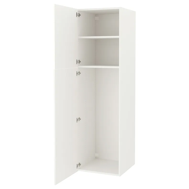IKEA ENHET ЕНХЕТ, висока шафа з 2 дверцятами, білий, 60x62x210 см 794.354.67 фото №1