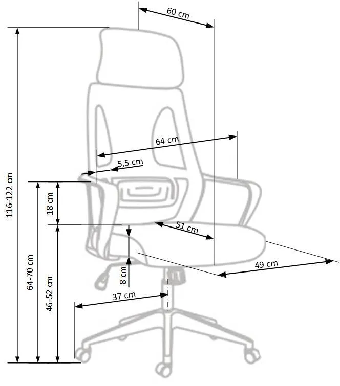 Кресло компьютерное офисное вращающееся HALMAR VALDEZ черный/черный фото №10