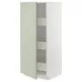 IKEA METOD МЕТОД / MAXIMERA МАКСИМЕРА, высокий шкаф с ящиками, белый / светло-зеленый, 60x60x140 см 294.866.09 фото