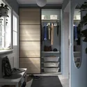 IKEA SKYTTA СКЮТТА / BOAXEL БОАКСЕЛЬ, гардероб с раздвижными дверями, черный 2стр / дуб мехамна, окрашенный в белый цвет, 152x65x240 см 895.231.14 фото thumb №5