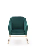 Кресло мягкое HALMAR SOFT 3 золотой каркас, темно-зеленый фото thumb №10