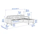 IKEA LANDSKRONA ЛАНДСКРУНА, 3-місний диван, з металевим шезлонгом Gunnared / бежевий 394.353.32 фото thumb №3