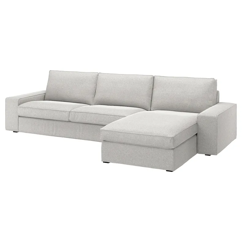 IKEA KIVIK КІВІК, 4-місний диван із кушеткою, Талміра біла/чорна 994.848.24 фото №1
