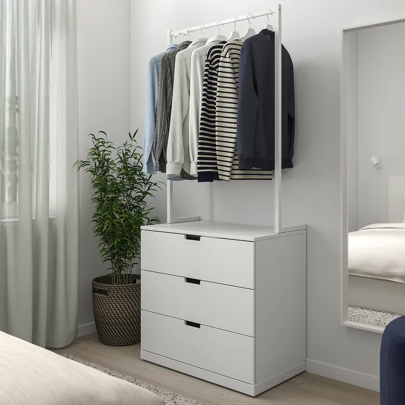 IKEA NORDLI НОРДЛІ, комод із 3 шухлядами, білий, 80x192 см 592.952.17 фото №2