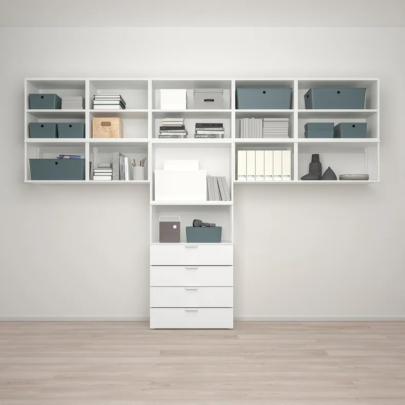 IKEA PLATSA ПЛАТСА, гардероб, 9 дверцят, 4 шухляди, білий / Fonnes white, 340x42x241 см 294.370.39 фото №3