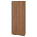 IKEA BILLY БІЛЛІ, книжкова шафа з дверцятами, коричневий горіх, 80x30x202 см 195.631.32 фото thumb №1