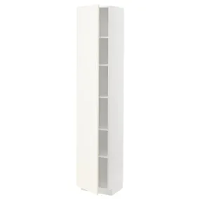 IKEA METOD МЕТОД, высокий шкаф с полками, белый / Вальстена белый, 40x37x200 см 895.073.12 фото