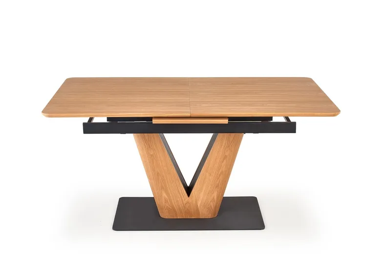 Обідній стіл розкладний HALMAR UMBERTO 160-200x90 см, стільниця - натуральний дуб, ніжка - натуральний дуб/чорний фото №2
