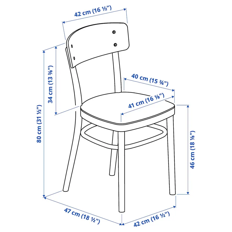 IKEA IDOLF ІДОЛЬФ, стілець, чорний 802.251.66 фото №11