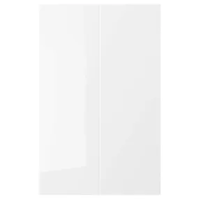 IKEA RINGHULT РІНГХУЛЬТ, 2 дверцят для кутової підлог шафи, глянцевий білий, 25x80 см 402.081.97 фото
