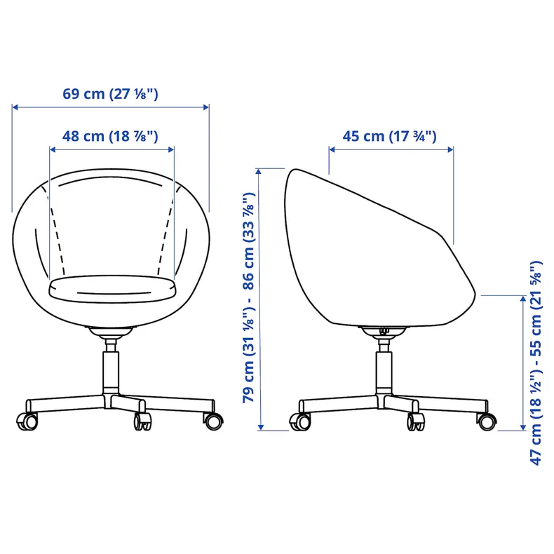 IKEA SKRUVSTA СКРУВСТА, обертовий стілець, ІСАНЕ білий 504.029.95 фото №7