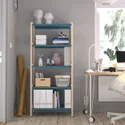 IKEA EKENABBEN, открытый книжный шкаф, осина/голубой, 70x34x154 см 905.963.93 фото thumb №2