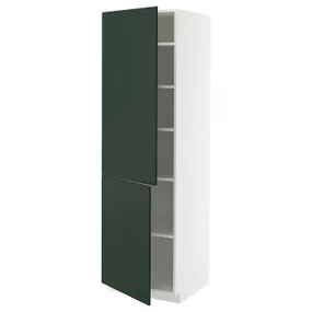 IKEA METOD МЕТОД, высокий шкаф с полками/2 дверцы, белый/Гавсторп темно-зеленый, 60x60x200 см 895.574.58 фото