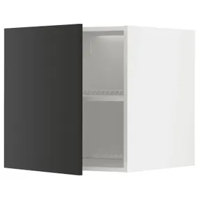 IKEA METOD МЕТОД, верхня шафа для холодильн / мороз кам, білий / НІККЕБУ матовий антрацит, 60x60 см 494.983.38 фото