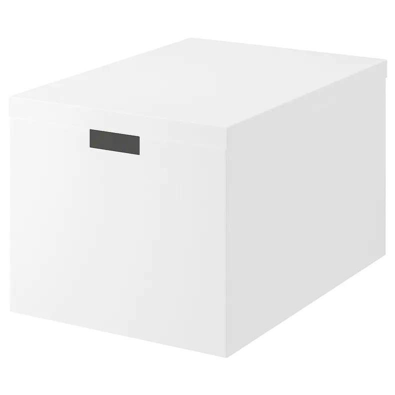 IKEA TJENA ТЙЕНА, коробка для зберігання з кришкою, білий, 35x50x30 см 903.743.49 фото №1