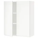 IKEA METOD МЕТОД, навесной шкаф с полками / 2дверцы, белый / Воксторп матовый белый, 80x100 см 194.613.79 фото thumb №1