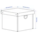 IKEA NIMM НИММ, коробка с крышкой, точки серые, 16,5x16,5x15 см 005.959.96 фото thumb №6