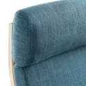 IKEA POÄNG ПОЕНГ, крісло та підставка для ніг, березовий шпон / ХІЛЛАРЕД темно-синій 294.842.76 фото thumb №4