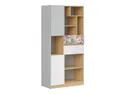 BRW Nandu, книжный шкаф, светло-серый/полированный дуб/белый глянец/наклейка REG2D2S-JSZ/DP/BIP/SCR фото thumb №1