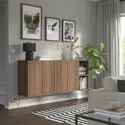 IKEA EKET ЕКЕТ, настінна комбінація шаф, волоський горіх, 175x35x70 см 995.688.33 фото thumb №2