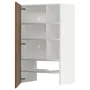IKEA METOD МЕТОД, навесной шкаф д / вытяжки / полка / дверь, белый / Имитация коричневого ореха, 60x100 см 595.193.40 фото