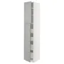 IKEA METOD МЕТОД / MAXIMERA МАКСИМЕРА, высокий шкаф / 2дверцы / 4ящика, белый / бодбинский серый, 40x60x220 см 194.546.61 фото