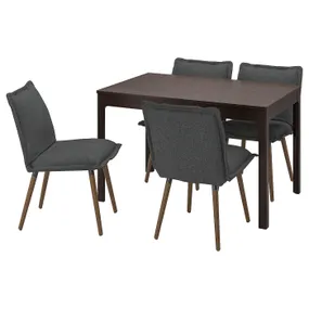 IKEA EKEDALEN ЭКЕДАЛЕН / KLINTEN КЛИНТЕН, стол и 4 стула, темно-коричневый / киландский темно-серый, 120 / 180 см 195.058.73 фото