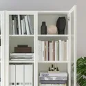 IKEA BILLY БИЛЛИ / OXBERG ОКСБЕРГ, шкаф книжный со стеклянными дверьми, белый, 120x30x202 см 692.818.04 фото thumb №4