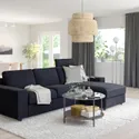 IKEA VIMLE ВІМЛЕ, 3-місний диван із кушеткою, з узголів'ям з широкими підлокітниками / САКСЕМАРА чорно-синій 194.017.62 фото thumb №2