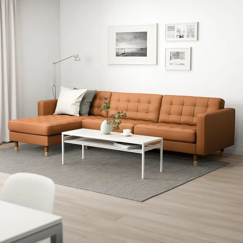 IKEA LANDSKRONA ЛАНДСКРУНА, 4-місний диван, з шезлонгом / Grann/Bomstad золото-коричневий / дерево 492.703.59 фото №2