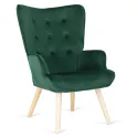 Крісло м'яке оксамитове з підставкою для ніг MEBEL ELITE LOZANO Velvet, Зелений фото thumb №8