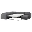 IKEA VIMLE ВІМЛЕ, кутовий диван-ліжко, 5-місний, з шезлонгом/Lejde сіро-чорний 995.372.81 фото thumb №1