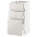 IKEA METOD МЕТОД / MAXIMERA МАКСИМЕРА, напольный шкаф с 3 ящиками, белый / светло-серый, 40x37 см 791.425.96 фото thumb №1