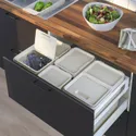 IKEA HÅLLBAR ХОЛЛБАР, решение для сортировки мусора, для кухонных ящиков METOD / светло-серый, 57 l 993.096.94 фото thumb №4
