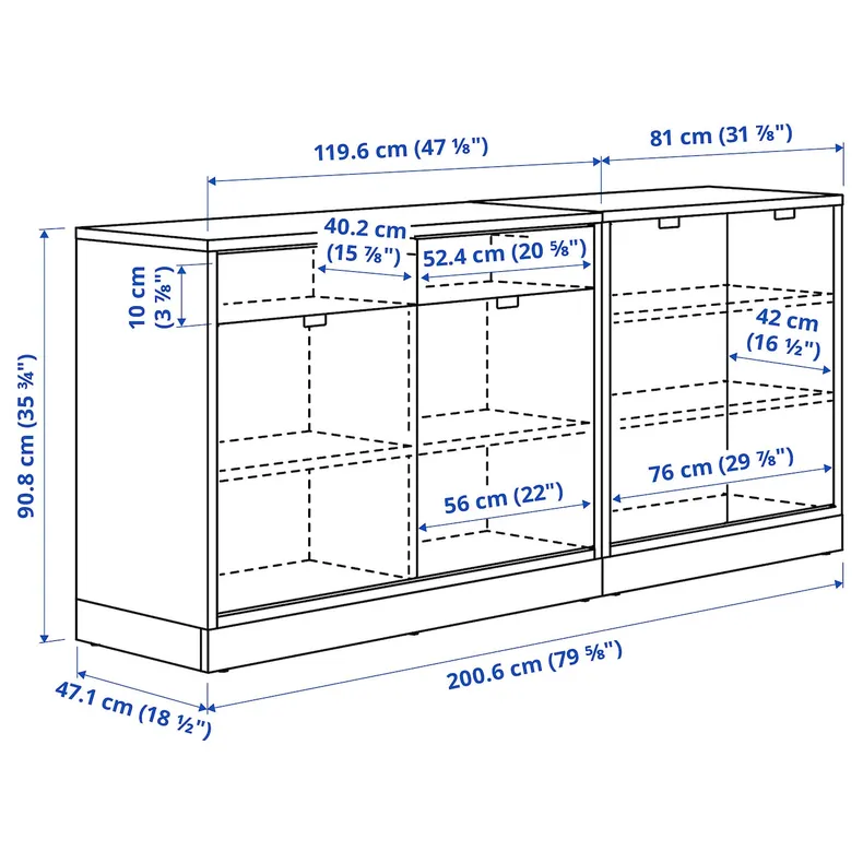 IKEA TONSTAD ТОНСТАД, комбинация д/хранения, крем, 201x47x91 см 295.717.68 фото №5