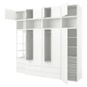IKEA PLATSA ПЛАТСА, гардероб, 11 дверцят, 9 шухляд, білий / Fonnes white, 280x57x261 см 394.374.11 фото thumb №1