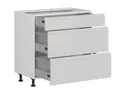 BRW Базовый кухонный шкаф Sole 80 см с выдвижными ящиками soft-close светло-серый глянец, альпийский белый/светло-серый глянец FH_D3S_80/82_2STB/STB-BAL/XRAL7047 фото thumb №3