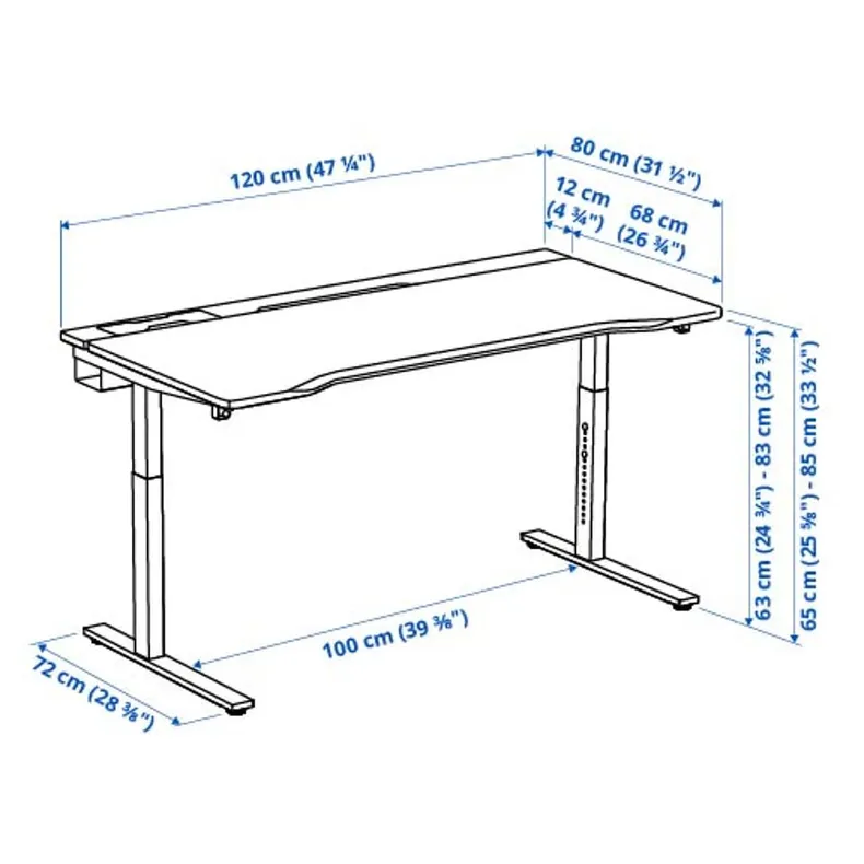 IKEA UTMANING УТМАНИНГ, геймерский стол, черный, 120x80 см 295.717.06 фото №11