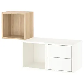IKEA EKET ЭКЕТ, комбинация д / хранения, дуб, окрашенный в белый цвет, 105x35x70 см 793.363.92 фото
