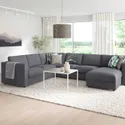 IKEA VIMLE ВИМЛЕ, углов 5-мест диван-кровать+козетка, Окрашенный в средне-серый цвет 095.452.66 фото thumb №3