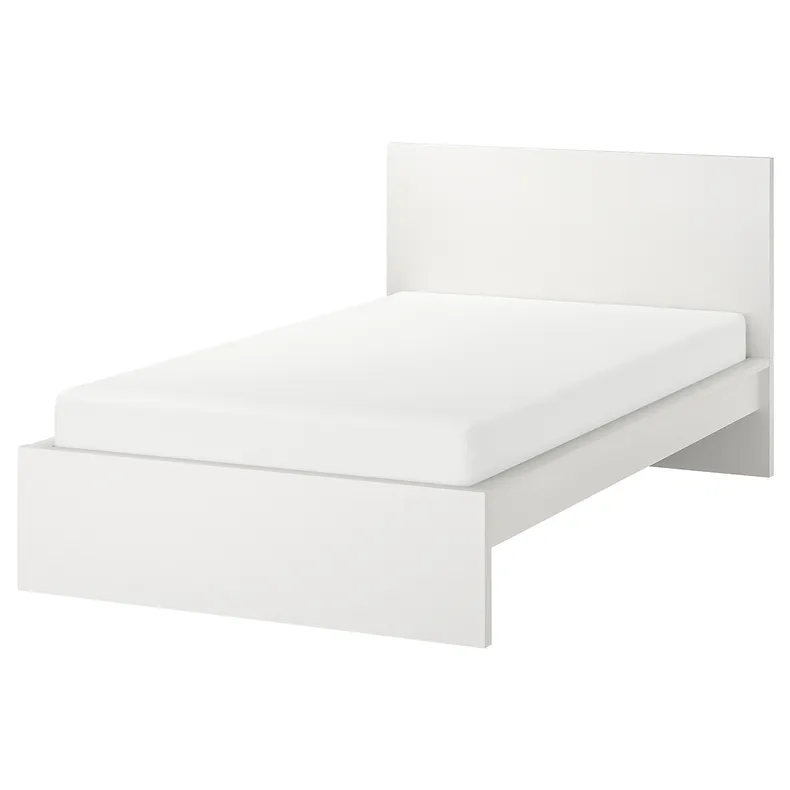 IKEA MALM МАЛЬМ, каркас кровати, белый / Лурой, 120x200 см 990.095.58 фото №1