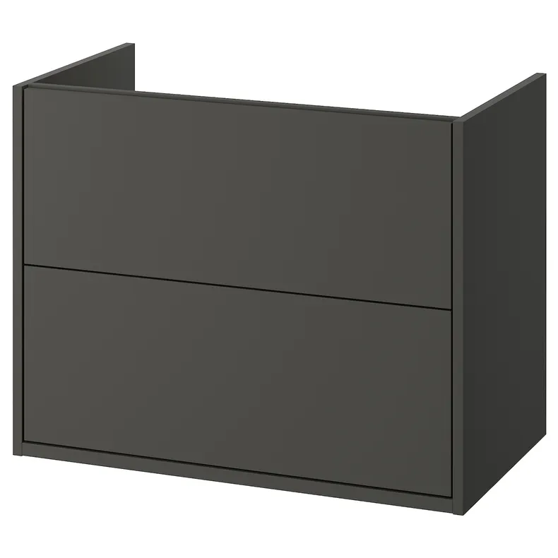IKEA HAVBÄCK ХАВБЭКК, шкаф для раковины с ящиками, тёмно-серый, 80x48x63 см 305.350.67 фото №1