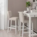 IKEA BERGMUND БЕРГМУНД, барний стілець зі спинкою, білий / бежевий галантерейний, 75 см 693.882.11 фото thumb №2