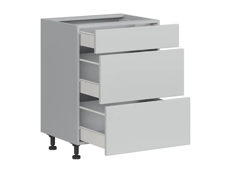 BRW Кухонный базовый шкаф Top Line 60 см с ящиками светло-серый матовый, греноловый серый/светло-серый матовый TV_D3S_60/82_2SMB/SMB-SZG/BRW0014 фото №3