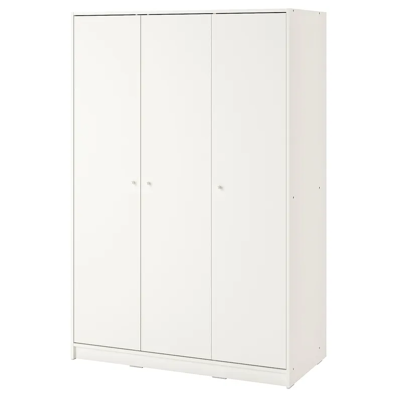 IKEA KLEPPSTAD КЛЕППСТАД, гардероб із 3 дверцятами, білий, 117x176 см 004.417.58 фото №1