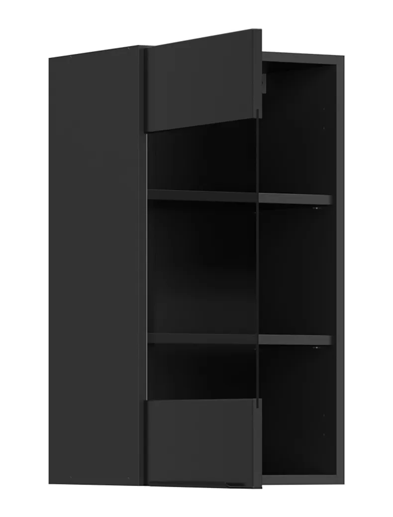 BRW Верхний кухонный шкаф Sole L6 40 см с витриной слева черный матовый, черный/черный матовый FM_G_40/72_LV-CA/CAM фото №3