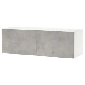 IKEA BESTÅ БЕСТО, настінна комбінація шаф, білий КАЛЛЬВІКЕН / світло-сірий під бетон, 120x42x38 см 594.398.57 фото