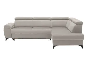 BRW Правосторонний угловой диван-кровать бархатный BRW MELLOW с ящиком для хранения, серый NA-MELLOW-2F.RECBK-G1_B9C2B8 фото