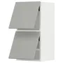 IKEA METOD МЕТОД, навісна шафа гориз 2 дверц нат мех, білий / Хавсторп світло-сірий, 40x80 см 095.383.79 фото
