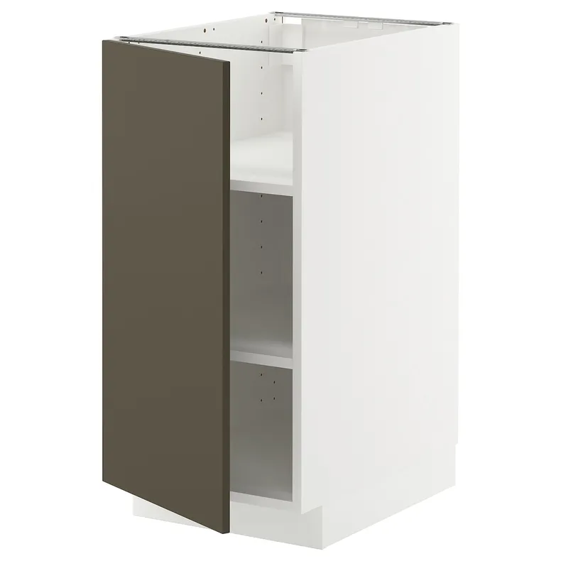 IKEA METOD МЕТОД, напольный шкаф с полками, белый/гавсторпский коричневый/бежевый, 40x60 см 495.585.01 фото №1